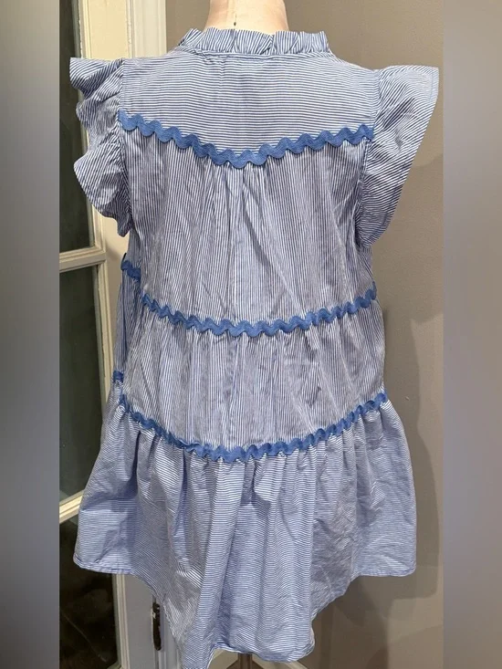 Umgee Blue and White Striped Mini Dress - Picture 7 of 11